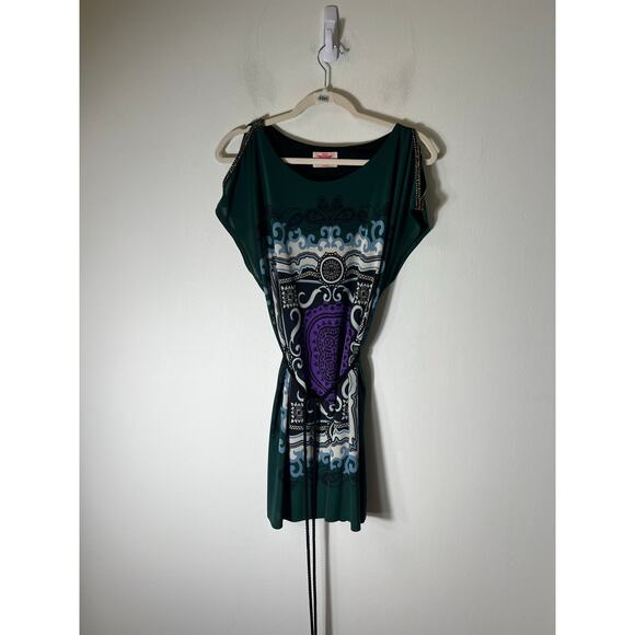 RN London Orion London Green/Purple Mini Dress Sz XS/S - Picture 1 of 3